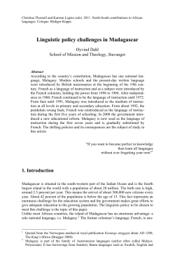 Linguistic policy challenges in Madagascar