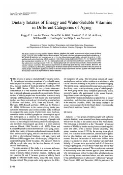 Dietary Intakes of Energy and Water