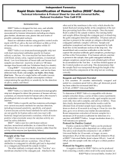 Rapid Stain Identification of Human Saliva (RSID&trade;