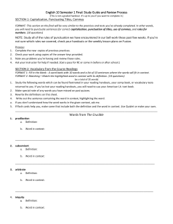 English 10 Semester 1 Final