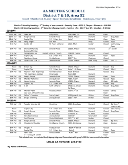 September 2014 Meeting List