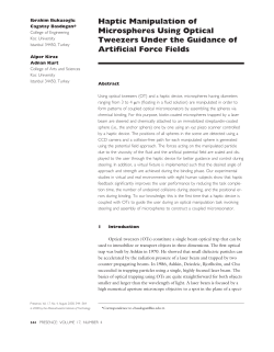 Haptic Manipulation of Microspheres Using Optical Tweezers Under