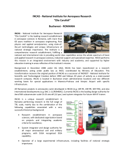 INCAS - National Institute for Aerospace Research &ldquo;Elie Carafoli