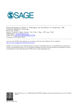 Historical Setting for Booker T. Washington and the Rhetoric of