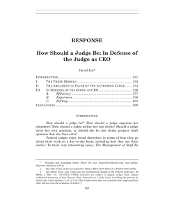 In Defense of the Judge as CEO