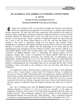 of algerian and american literary connections