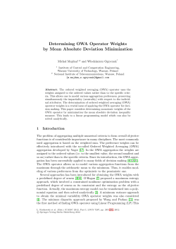 Determining OWA Operator Weights by Mean Absolute Deviation