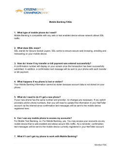 Member FDIC Mobile Banking FAQs 1. What type of