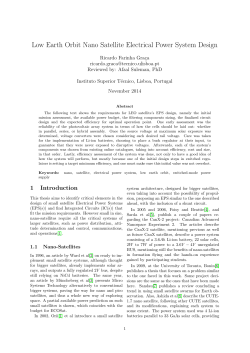 Low Earth Orbit Nano Satellite Electrical Power
