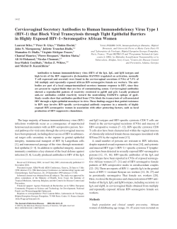 Cervicovaginal Secretory Antibodies to Human Immunodeficiency