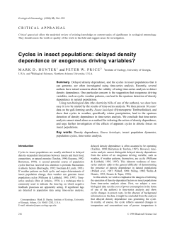 Cycles in insect populations: delayed density dependence or
