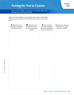 Putting the Text in Context - uniondale-ela