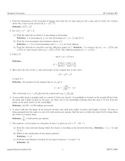 Stanford University AP Calculus BC 1. Find the dimensions of the