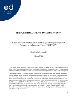 The Palestinian state-building agenda