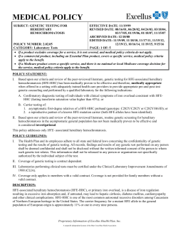 Genetic Testing for Hereditary Hemochromatosis