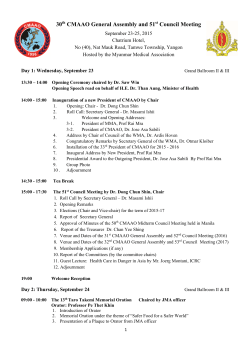 30th CMAAO General Assembly and 51st Council Meeting