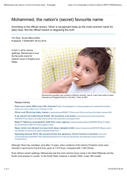 Mohammed, the nation`s (secret) favourite name