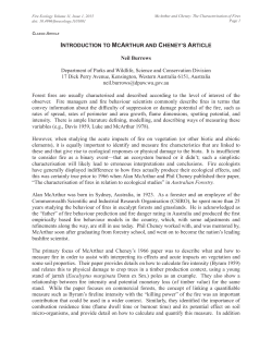 The characterization of fires in relation to ecological studies, with an
