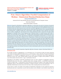 Pcm- Omars Algorithm: Parallel Computation of Median