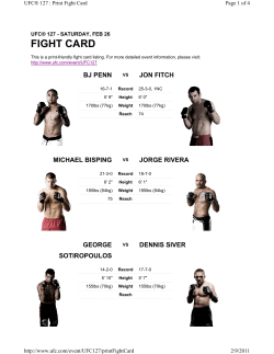 fight card - Finish Line Sports Grill