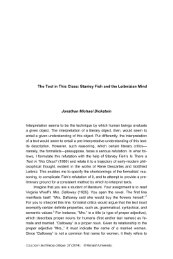 The Text in this Class: Stanley Fish and the Leibnizian