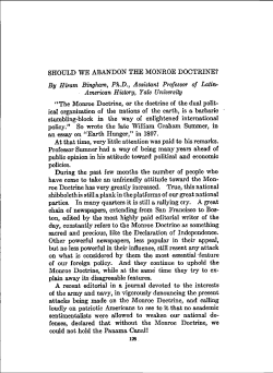 SHOULD WE ABANDON THE MONROE DOCTRINE? By Hiram