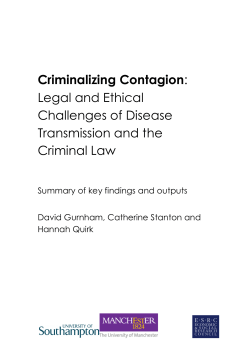 Criminalizing Contagion: Legal and Ethical Challenges of Disease