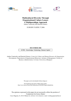 Multicultural Diversity Through Organizational Culture Lenses: A