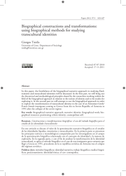 Biographical constructions and transformations