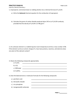 Practice Exam #1 (Ch. 1-3)