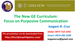 CDCE NU Cruz - K to 12 and more | Education in the Philippines