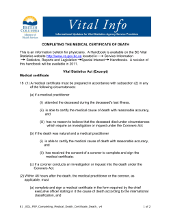 Completing Medical Death Certificate