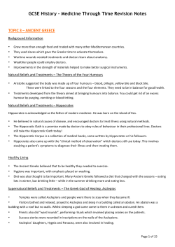 GCSE History &ndash; Medicine Through Time Revision Notes
