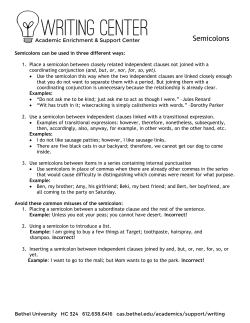 Semicolons - Bethel University