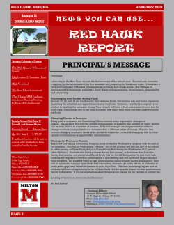 red hawk report - The School District of Milton