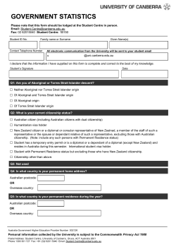 government statistics - University of Canberra