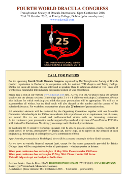 FOURTH WORLD DRACULA CONGRESS