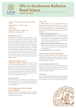 Synchrotron Radiation Based Science