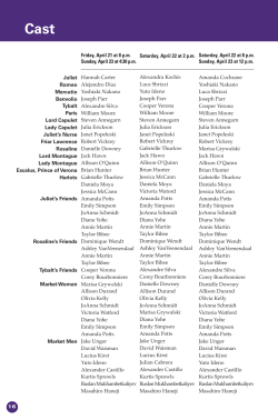 Juliet Romeo Mercutio Benvolio Tybalt Paris Lord Capulet Lady