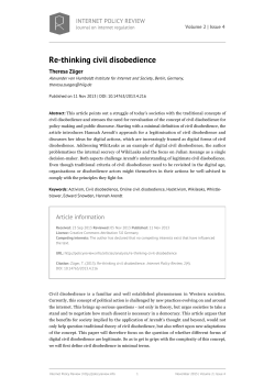 Re-thinking civil disobedience
