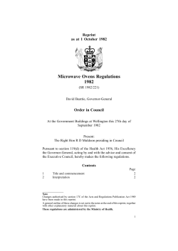 Microwave Ovens Regulations 1982