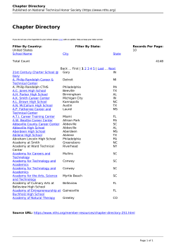 Chapter Directory - National Technical Honor Society