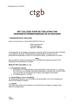 het college voor de toelating van gewasbeschermingsmiddelen en