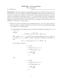 Solutions for Exam 2