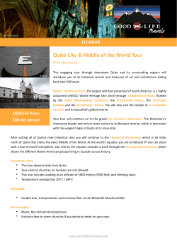 Quito Tour Itinerary