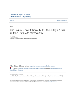 The Loss of Constitutional Faith - University of Miami School of Law