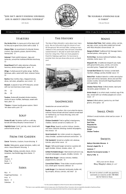 Food Menu - Mary Murphys