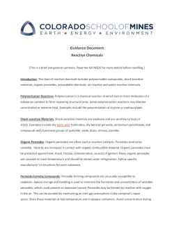 Guidance Document Reactive Chemicals
