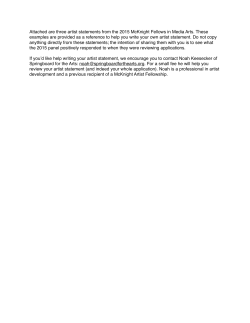 examples of artist statements from the 2015 fellows