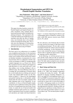 Morphological Segmentation and OPUS for Finnish